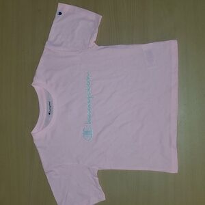 Pink champion crop top sm